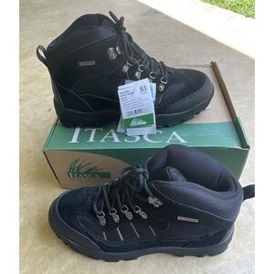 Itasca West Bend Mid Hiking Boots Men 10.5  Wide Black Waterproof 4542381 NIB